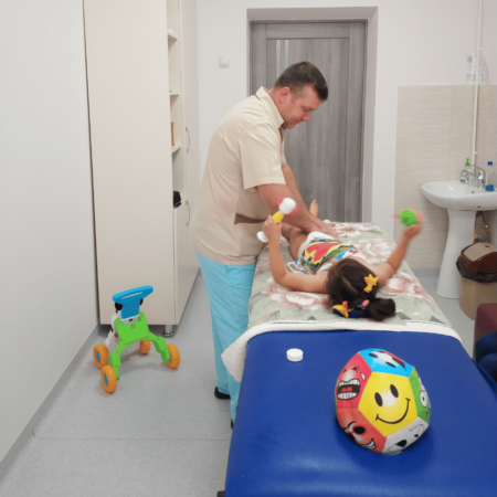 Child having physio-therapy 